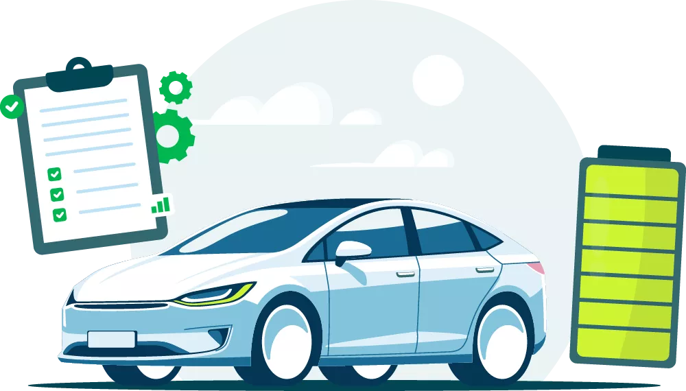 maintenance service illustration of tesla